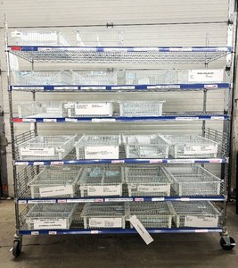 MSRP $4,000 Metro Super Erecta Heavy-Duty 6-Tier Mobile Medical Supply &amp Inventory Storage Cart, HUGE 72W x 24D x 78H, 20 Removable Wire Baskets &amp Dividers, Organized PAR StockPicking System, Rolling Casters, Pharmacy, Lab &amp Warehouse