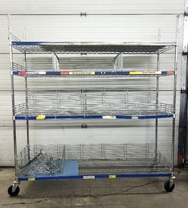 MSRP $3,500 Metro Super Erecta Heavy-Duty Mobile Medical Supply &amp Surgical Pack Storage Cart, HUGE 6-Ft Wide 72W x 24D x 78H, Adjustable Wire Dividers &amp Side Containment, PAR Inventory System, Rolling Casters, OR, Pharmacy &amp Warehouse