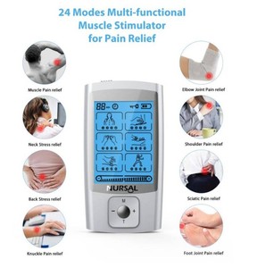 NURSAL 24-Mode Rechargeable TENS &amp EMS Unit Muscle Stimulator Electronic Pulse Massager, Dual-Channel Pain Relief &amp Muscle Therapy Device, 20 Intensity Levels, Lead Wires &amp Manual, WORKS GREAT NEEDS PADS
