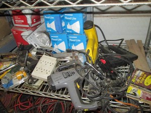Bulk supply of manual and electric staple guns, staples, replacement light bulbs and misc electrical supplies