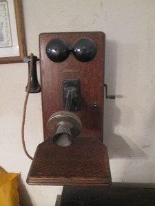 Vintage Western Electric wood telephone
