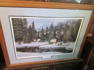 Rock Creek Crossing framed, signed and numbered print by Rick Kelley