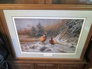Broken Silence Pheasants framed, signed and numbered print by Rosemary Millette