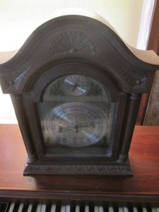 Vintage Springfield Decorative freestanding clock style rain gauge thermometer
