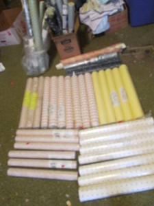 Large variety of assorted vintage wall paper rolls