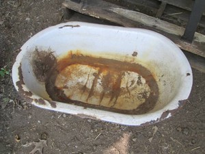 Vintage enamelware wash pan