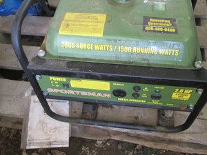 Sportsman 2000 surge watts1500 running watts 2.8hp portable gas generator