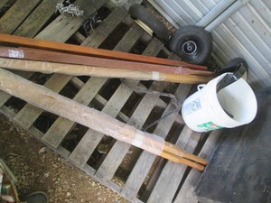 Variety of wheelbarrow making parts and accessories