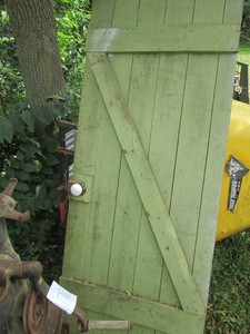 Antique wood barn door with porcelain knobs approx 6-12ft tall l