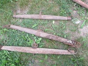 Trio of Vintage wood livestock eveners