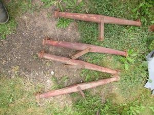 (4) vintage wood livestock eveners