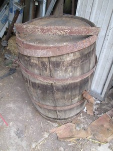 Vintage wood 55-gallon keg