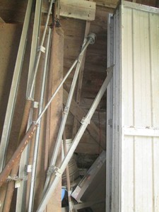 9ft garage garage door with hardware and opener untested
