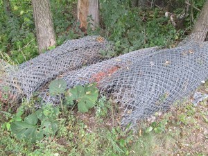 (3) assorted size rolls of chain link fencing in unknown length