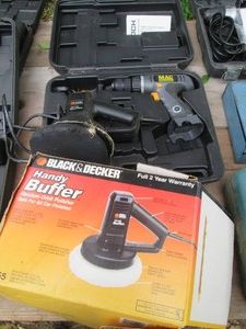 McCullogh drilll in hardside case (no battery or charger) plus Black and Decker bufferpolisher