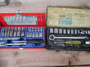 38in Deep well and shallow sockets with ratchet sets