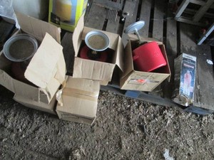 Lot of safety plunger cans and fire extinguisher