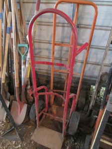 Pair of Metal hand truck moving dollys