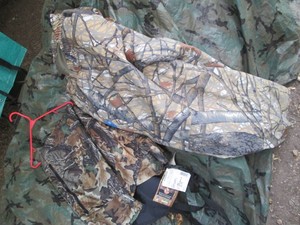 Mens skyline camo and Cabelas Advantage camo bibs and pants