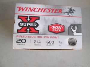 Winchester 20ga rifles slug hollow point shotgun shells