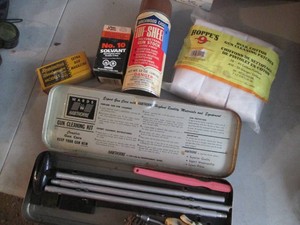 Gun cleaning kit and misc supplies