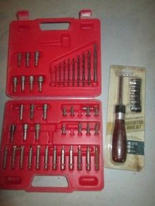 Variety of nut and screwdriver bits