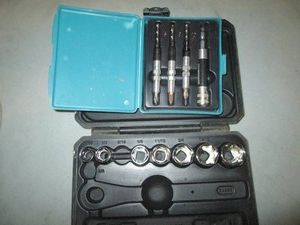 Craftsman 38in drive incomplete socket set and Makita impact bit set