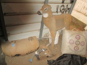 Target practice deer and goose part decoys and archery target