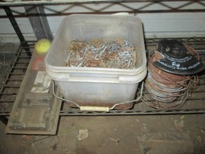 Landscape staples, magnetic trailer alignment kit and misc wire