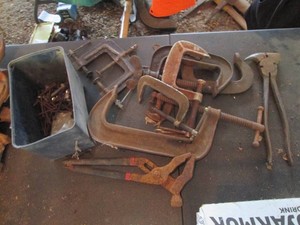 C-clamps and chain link pliers