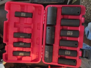 13pc SAE 12in impact socket set