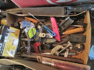Screwdrivers, hex keys, pipe cutters, gear puller and other assorted hand tools