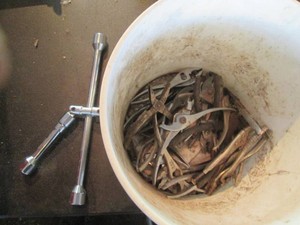 Folding tire iron, vice grips and plier variety