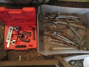 Assorted style wrenches plus double flaring tool