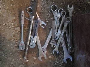 Larger size combination wrenches, ratchet, pliers and breaker bar