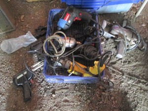 Variety of assorted electric power tools