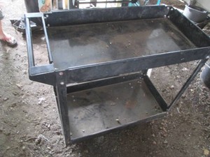 Metal 2-tier mechanics toolshop cart approx 33x17x31in