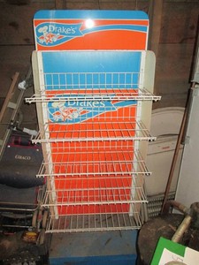 Vintage Drakes metal and wire rack style retain end cap display