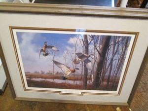 Home Again Wood Ducks framed, signed and numbered print by David Maass