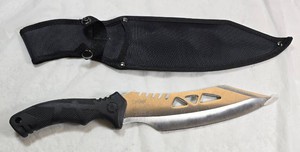 NEW EliteEdge Large Fixed Blade Knife  Cutout Blade & Sheath