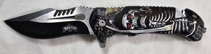 Camo Leaf Pattern Folding Knife  Black Blade  Glass Breaker  Model KS3108MM1