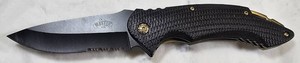 Defender Xtreme Tactical Folding Knife  Black Blade, Graphic Handle & Pocket Clip  NEW