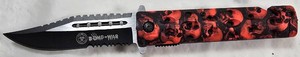 Falcon Classic Stiletto-Style Folding Knife  Pearl Handle, 440 Stainless Blade  NEW