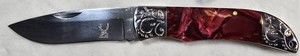 The Bone Edge Red Decorative Folding Knife  3Cr13 Steel  NEW