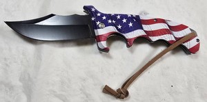 American Flag Tactical Folding-Blade Style Knife  440 Stainless Steel  NEW