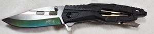 Master USA MU-A108 Rainbow Stainless Steel Folding Rescue Knife