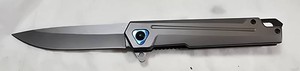 EliteEdge IO-A122GY 420C Stainless Steel Gray Folding Pocket Knife w Box  NEW