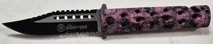 Zombie War Pink Camo 3CR13 Steel Folding Knife w Box NEW