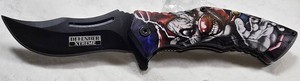 Defender Xtreme Tactical Folding Knife Clown Graphic Black Blade NEW
