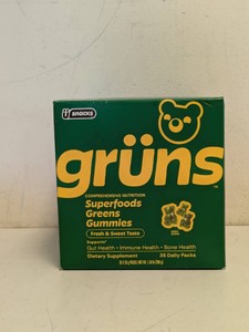 NEW U SNACKS GRUNS SUPERFOODS GREENS GUMMIES DIETARY SUPPLEMENT 35CT